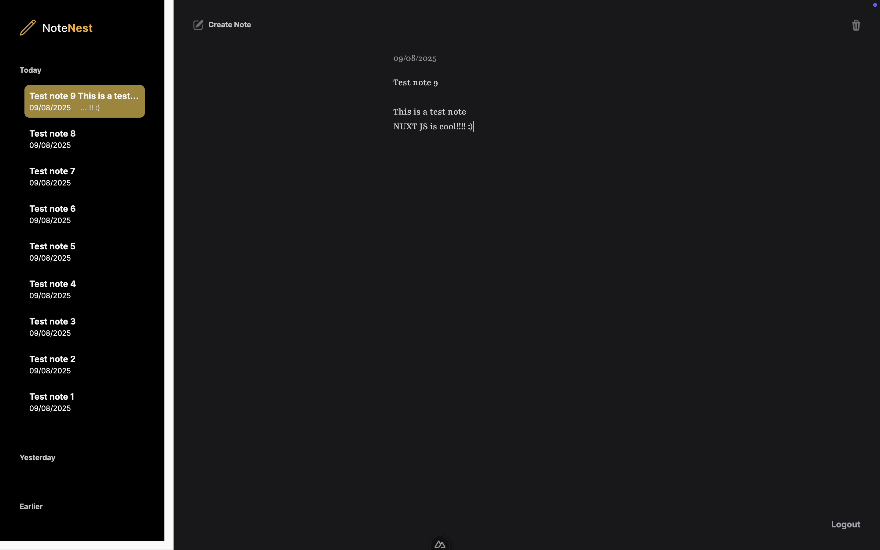 Nuxt Notes App